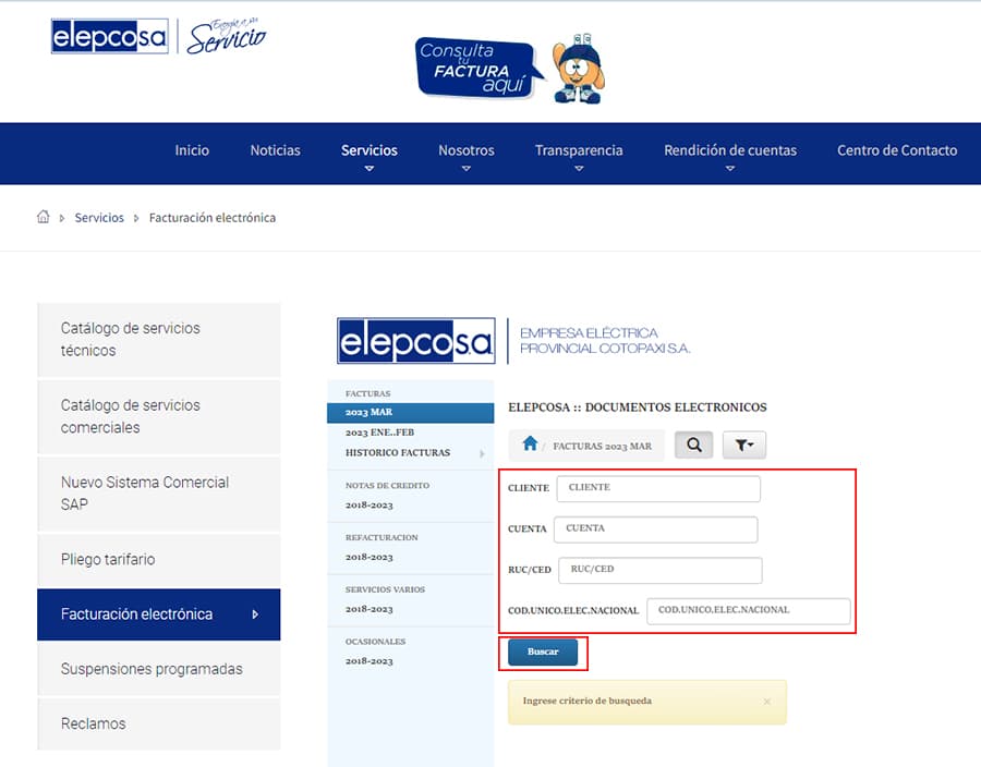 Cómo descargar e imprimir la planilla de luz de ELEPCO