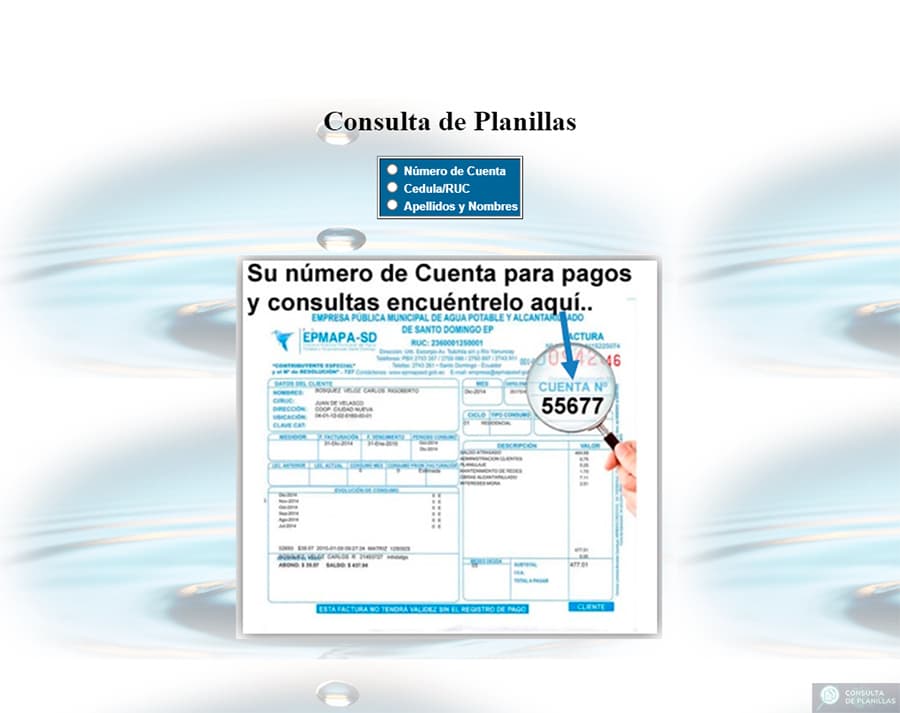 Guía paso a paso para consultar la planilla de agua de EPMAPA-SD