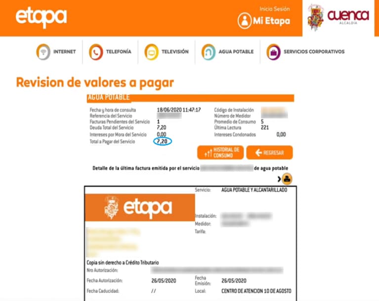 Guía paso a paso para consultar la planilla de agua de ETAPA EP