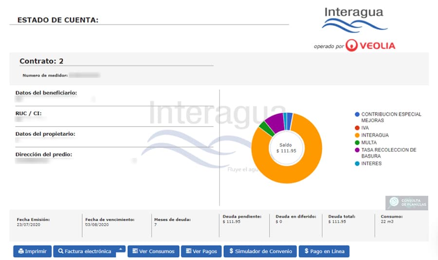 Guía paso a paso para consultar la planilla de agua de Interagua
