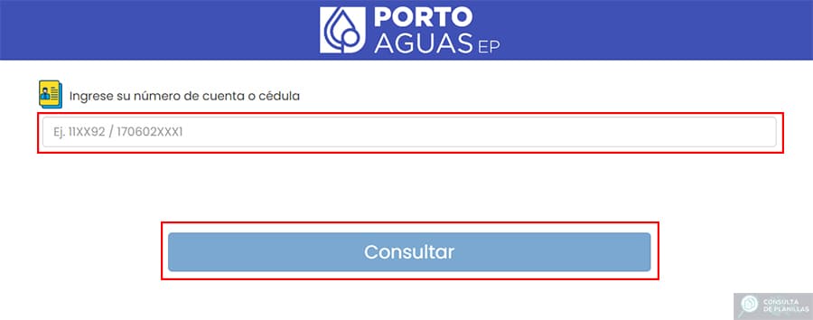 Guía paso a paso para consultar la planilla de Portoaguas EP