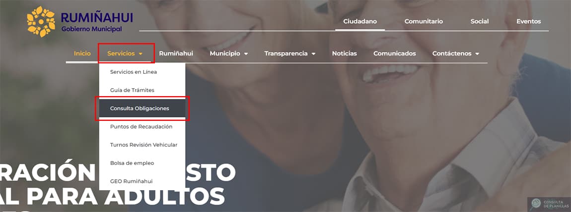 Guía paso a paso para consultar la Planilla de Agua Potable del GAD Municipio de Rumiñahui