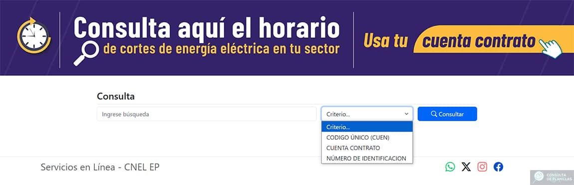 Cómo consultar los horarios de los cortes de luz de CNEL EP